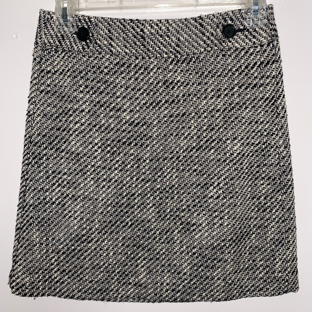 LOFT Black and White Tweed Skirt